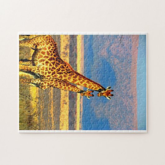 Paar van Giraffes. Legpuzzel (Horizontaal)