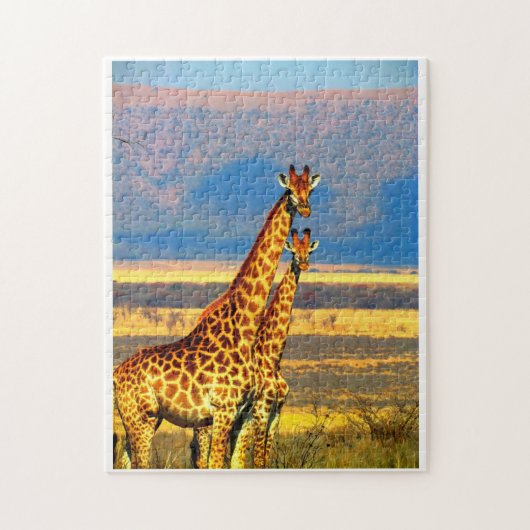 Paar van Giraffes. Legpuzzel (Verticaal)