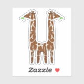 Paar van Giraffes Sticker (Vel)
