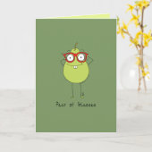Paar van glassen Funny & Cute Pear Pun Card Kaart (Gele Bloem)