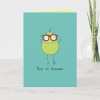 Paar van glassen Funny & Cute Pear Pun Card