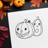 Paar van Halloween Pumpkins Rubberstempel