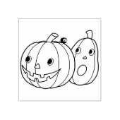 Paar van Halloween Pumpkins Rubberstempel (Afrduk)