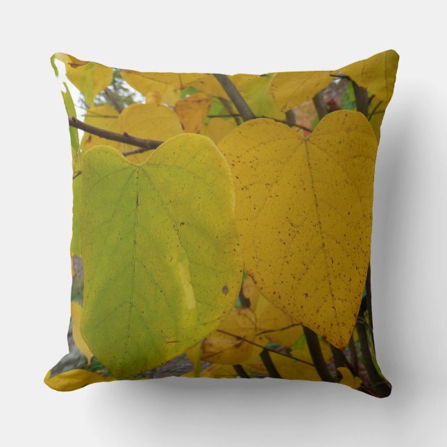 Paar van Herfst Redbud laat de herfst Fotografie Kussen (Voorkant)
