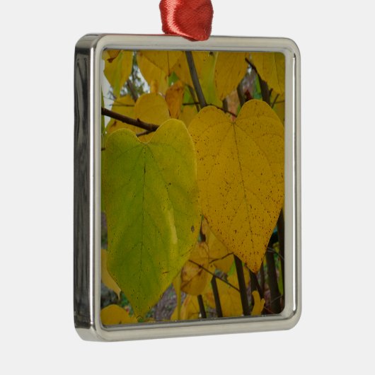 Paar van Herfst Redbud laat de herfst Fotografie Metalen Ornament (Rechts)