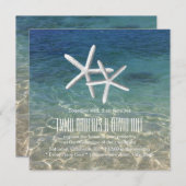 Paar van het tropische strand van Starfish Wedding Kaart (Voorkant / Achterkant)
