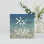 Paar van het tropische strand van Starfish Wedding Kaart (Staand voorkant)
