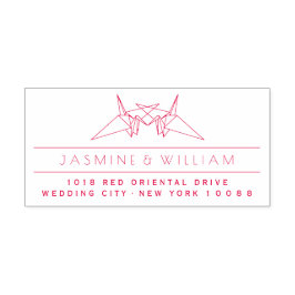 Paar van het zoende origamipaper riert de Aziatisc Zelfinktende Stempel