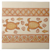 Paar van Honu Hawaiian Zee Turtle Ceramic Tile Tegeltje (Voorkant)