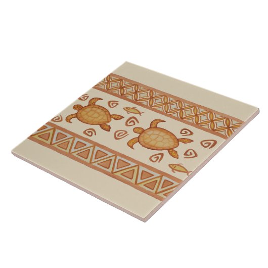 Paar van Honu Hawaiian Zee Turtle Ceramic Tile Tegeltje (Zijkant)