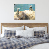 Paar van Iguanas Tropical Wildlife Photography Canvas Afdruk (Insitu (Slaapkamer))