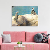 Paar van Iguanas Tropical Wildlife Photography Canvas Afdruk (Insitu (Woonkamer))