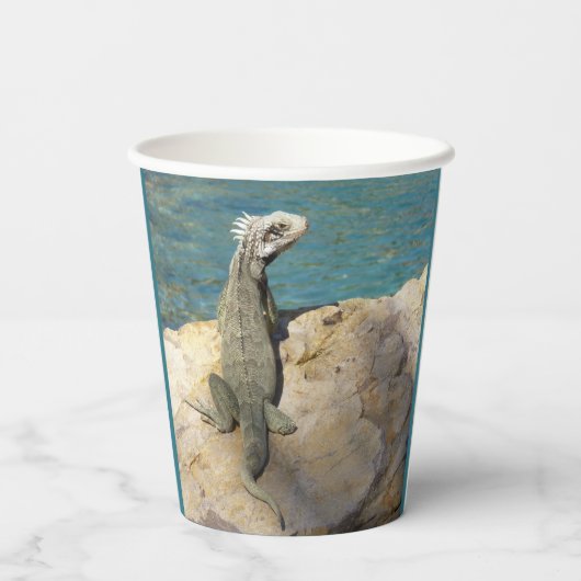 Paar van Iguanas Tropical Wildlife Photography Papieren Bekers (Achterkant)