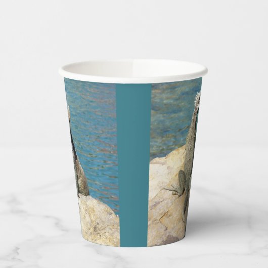 Paar van Iguanas Tropical Wildlife Photography Papieren Bekers (Links)