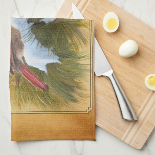 Paar van kardinalen theedoek (Quarter Fold)