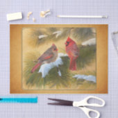 Paar van kardinalen tissuepapier (Craft)