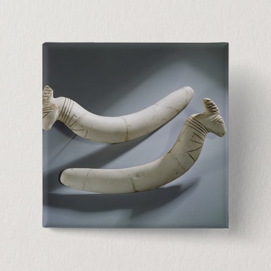 Paar van kastanjes, dunne periode (hippopotamus iv vierkante button 5,1 cm (Voorkant)