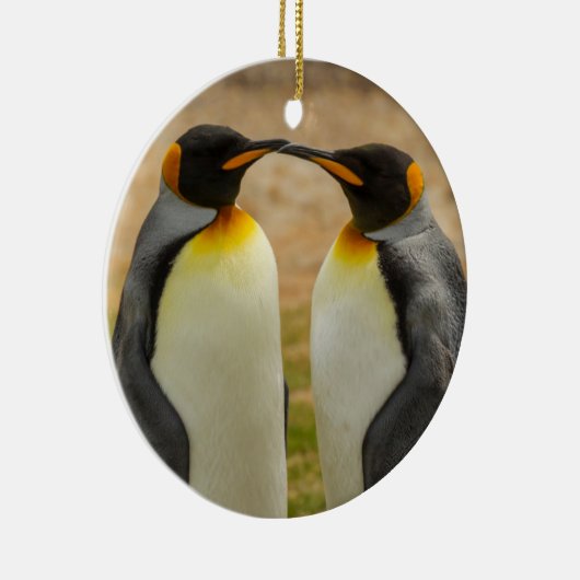 Paar van King Penguins, Falklands Keramisch Ornament (Rechts)