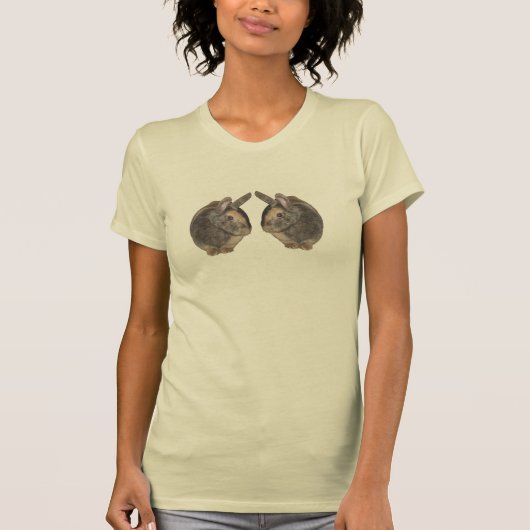 Paar van konijnen op T-shirt (Voorkant)