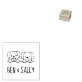 Paar van Labrador Dogs Custom Names Rubberstempel (Gestempeld)