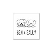 Paar van Labrador Dogs Custom Names Rubberstempel (Afrduk)