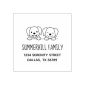 Paar van Labrador Dogs Peeking Family Address 2 Rubberstempel (Afrduk)