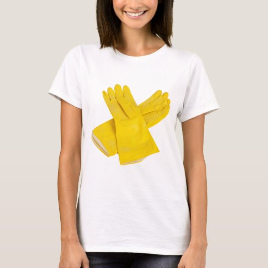 Paar van latexhandschoenen t-shirt (Voorkant)