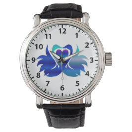 Paar van liefdeszwanen (Hansa puuttuwa) Horloge