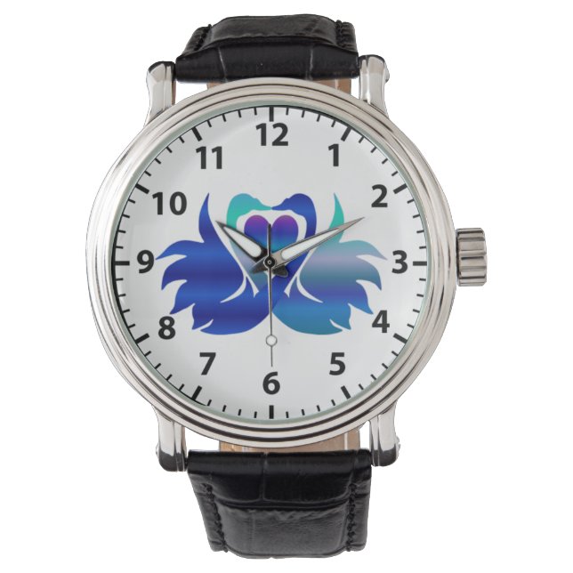 Paar van liefdeszwanen (Hansa puuttuwa) Horloge (Voorkant)