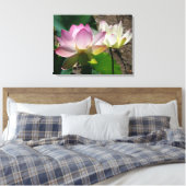 Paar van Lotus Flowers I Canvas Afdruk (Insitu (Slaapkamer))