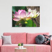 Paar van Lotus Flowers I Canvas Afdruk (Insitu (Woonkamer))