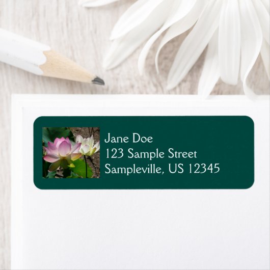 Paar van Lotus Flowers I Etiket (Insitu)