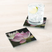 Paar van Lotus Flowers II Glazen Onderzetter (Schuin)