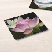 Paar van Lotus Flowers II Kartonnen Onderzetters (Schuin)