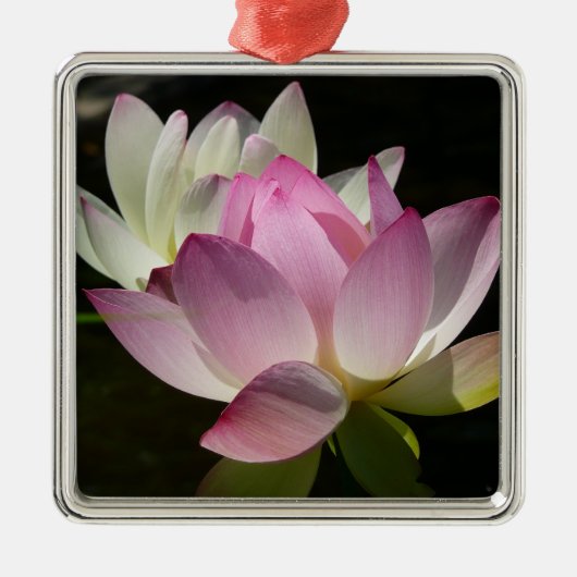 Paar van Lotus Flowers II Metalen Ornament (Voorkant)