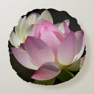 Paar van Lotus Flowers II Rond Kussen