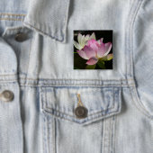 Paar van Lotus Flowers II Vierkante Button 5,1 Cm (In situ)