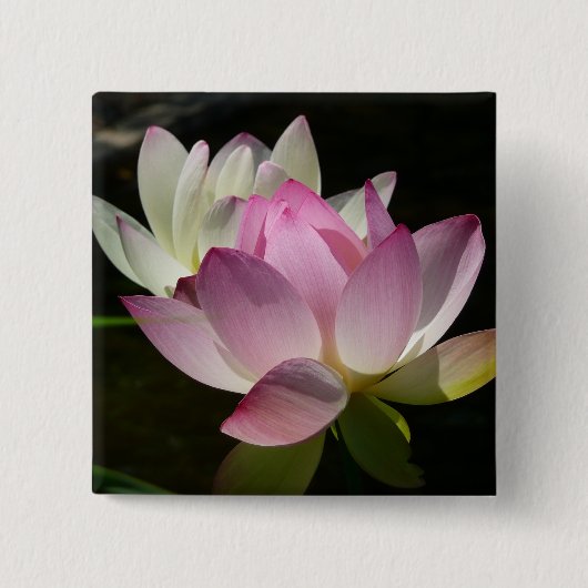 Paar van Lotus Flowers II Vierkante Button 5,1 Cm (Voorkant)
