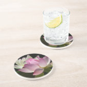 Paar van Lotus Flowers II Zandsteen Onderzetter (Zijkant)