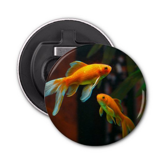 Paar van Lucky Goldfish Button Flesopener (Voorkant)