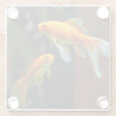 Paar van Lucky Goldfish Glazen Onderzetter (Achterkant)