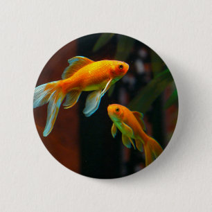 Paar van Lucky Goldfish Ronde Button 5,7 Cm
