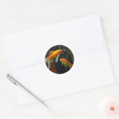 Paar van Lucky Goldfish Ronde Sticker (Envelop)