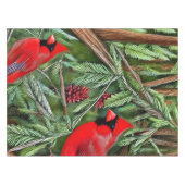 Paar van Majestic Wilde Rode Kardinalen Tafelkleed (Voorkant (Horizontaal))