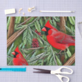 Paar van Majestic Wilde Rode Kardinalen Tissuepapier (Craft)