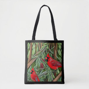 Paar van Majestic Wilde Rode Kardinalen Tote Bag