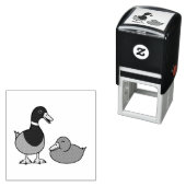 Paar van Mallard Ducks Zelfinktende Stempel (In situ)