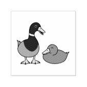 Paar van Mallard Ducks Zelfinktende Stempel (Design)