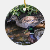 Paar van Mated Mallard Ducks Keramisch Ornament (Voorkant)