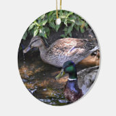 Paar van Mated Mallard Ducks Keramisch Ornament (Links)